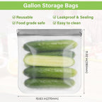 6Pack Gallon Freezer Bags, 11" x 10.6" Reusable Silicone Food Storage Bags - Leakproof, Lock Bags for Microwave, Dishwashe, Airtight Storage Bags for Lunch Container Organization