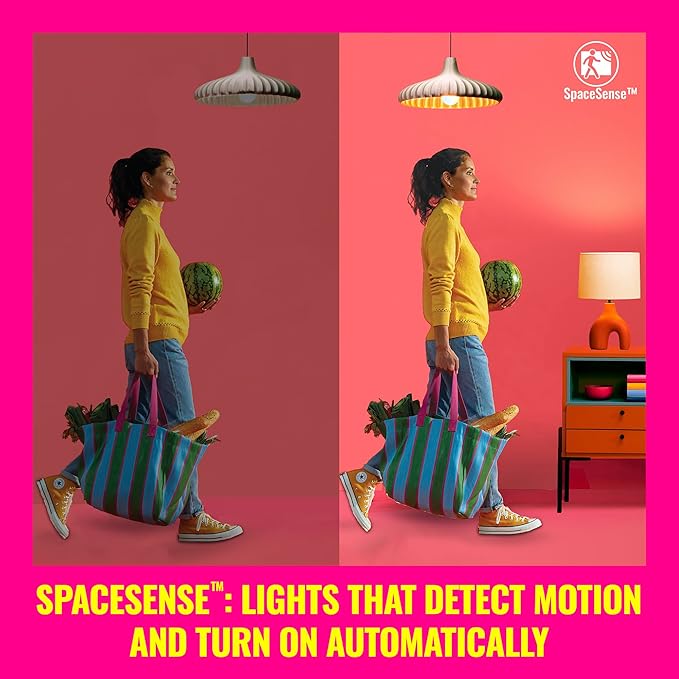 WiZ 40W B12 Color LED Smart Candle-Shaped Bulb - Pack of 6 - E12- Indoor - Connects to Your Existing Wi-Fi - Control with Voice or App + Activate with Motion - Matter Compatible