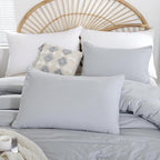 Light Grey Comforter Set King Size - 3 Pieces Lightweight Grey Solid Bedding Set - All Season Fluffy Microfiber Bed Set (1 Comforter, 2 Pillowcases)