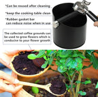 DIBTSA Espresso Knock Box, Stainless Steel Coffee Grounds Knock Box, With Removable Knock Bar and Non-Slip Rubber Base (Black)