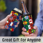 Funny Can Cooler 2026 Soccer Football Merchandise, International Country Flags Accessories Decorations, 4-IN-1 Can Cooler Stainless Steel Tumbler Gifts for Soccer Fans