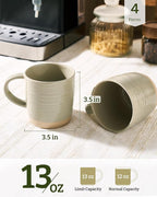 famiware Coffee Mugs Set of 4, 13 oz Mug Set, Ceramic Cup Set with Handle for Coffee, Tea, Cocoa, Milk, Constellation Series, Honey