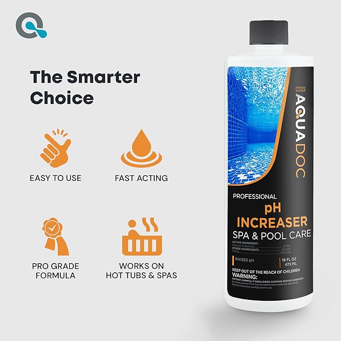 AquaDoc Spa pH Increaser for Hot Tub - 16oz - Spa pH Up for Water Balance - Hot Tub Chemicals Made in USA