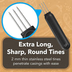 IMPRESA Extra Long Sausage Pricker Tool - Burst Prevention & Sausage Casing Pricker - Comfort Grip & Meat Tenderizer - Pack of 2, 6.5 x 1 in