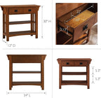 Leick Home 8261 Mission Impeccable Wood Bookcase with Drawers in Medium Oak