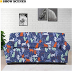 FKELYI Santa Claus Xmas Tree Print Christmas Sofa Slipcover Soft Stretch Sofa Couch Cover Washable Furniture Protector for Home Decorative-XL