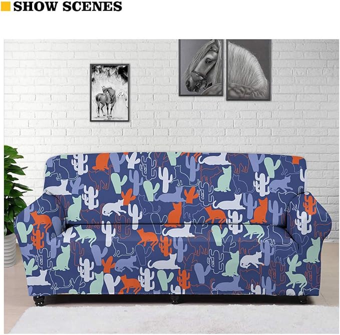 FKELYI Christmas Sofa Cover Stretch Couch Covers Xmas Poinsettia Berry Printed Non Skid Cushion Couch Sofa Slipcover Furniture Protector-M