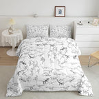 Feelyou Dinosaur Bedding Set Twin Size 3D Digital Print Comforter Set for Kids Boys Girls Decor Jungle Dino Comforter Wild Animal Black and White Duvet Set Bedroom Quilt Set