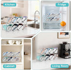 spospo Stackable Water Bottle Organizer Large Compartment Bottle Holder | Tumbler Organizer for Stanley 40 oz Cup, Kitchen Cabinet Storage Organizer for Stanley Cup Accessories, 2 Tier Hold 8 Bottle