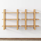 Nathan James Floating Wall Book Shelves, 3-Tier Display Shelf, Decorative Modular Shelf in Solid Wood for Bedroom, Nursery, Bathroom or Kitchen, Set of 2