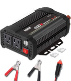 400W Car Power Inverter, DC 12V to 110V AC Converter with 2 Charger Outlets and Dual 3.1A USB Ports Cigarette Lighter Socket Adapter(Black)