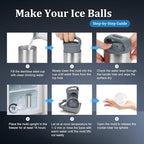 Clear Ice Cube Maker, 2.4" Stainless Steel & Non-BPA Silicone Ice Ball Maker Mold for Cocktails, Drinks & Bourbon, Whiskey Gifts for Men Woman