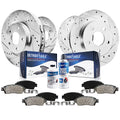 Detroit Axle - Brake Kit for 2011-2019 Ford Explorer Taurus, 2012-2019 Flex, 2011-2012 Lincoln MKS, Drilled Slotted Disc Brake R