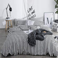 White and Black Stripes Comforter Set Cal King Women Bedding Set Soft Durable White Striated Bedding Set Black Stripes Cal King Quilts Hotel Quality Comforter Girls White Black Stripes Bed Set