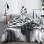 White and Black Stripes Comforter Set Cal King Women Bedding Set Soft Durable White Striated Bedding Set Black Stripes Cal King Quilts Hotel Quality Comforter Girls White Black Stripes Bed Set