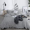 White and Black Stripes Comforter Set Twin Women Bedding Set Soft Durable White Striated Bedding Set Black Stripes Ticking Quilts Hotel Quality Comforter Set Girls White Black Stripes Bed Set