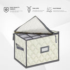 Champagne Flute Storage Box,Quilted Stemware Storage Box Shell, Stackable Champagne Glass Container,Wine Glass, Crystal Glassware, Drinkware Case for Moving Transport