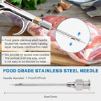 Electric Meat Injector Gun Pump with Hose, Stainless Steel Marinade Injector Syringe 70W with 10 Needles for BBQ, Turkey, Pork, Beef (Double Gun)