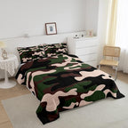 Queen Size Camouflage Comforter Set 3Pcs Kids Bedding Set for Boys Girls Teens 1 Comforter & 2 Pillowcases(Queen,Army Green) Boys
