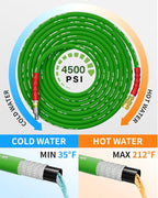 Pressure Washer Hose 75FT 3/8" for Cold and Hot Water 212°F, with Swivel Quick Connect, 4500PSI Kink Resistant Grade Steel Wire Braided, Power Washer Hose With 2pcs M22-14mm Adapter