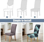 Dining Chair Covers, Stretch Seat Covers, Washable Furniture Protector | 4 Pack, Washable, Stretch Fit, Soft, Non Slip, Dining Chair Covers, Seat Protector, Furniture Cover,Easy Clean