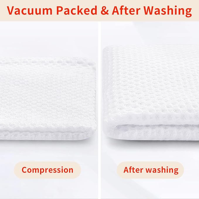 Homaxy 100% Cotton Oversized Waffle Weave Kitchen Towels, 7-Pack, White | 20 x 28 Inches, Ultra Soft Absorbent Dish Towels, Quick Drying Large Cleaning Towels