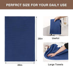 Homaxy 100% Cotton Oversized Waffle Weave Kitchen Towels, 7-Pack, Navy Blue | 20 x 28 Inches, Ultra Soft Absorbent Dish Towels, Quick Drying Large Cleaning Towels