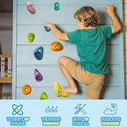 45 PCS Rock Climbing Wall for Kids,Rock Wall Climbing Holds,Adults Climbing Wall Grip Kits Holds Up to 230 lbs for Outdoor Indoor Home Playground Climbing Holds（Pastel Color）