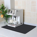 ZLR Coffee Bar Mat for Keurig & Nespresso, 12"x16" Small, Black | Absorbent Dish Drying Mat, Stain-Hiding PU Leather Top, Non-Slip Rubber Back, Heat-Resistant, Fits Frother & Pour-Over