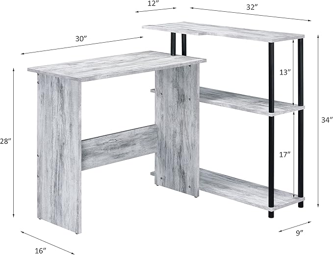 NicBex Kimberly-DW-00037-LWJ Home Office Desks, 39"x32"x34", Antique White-1