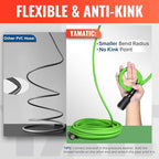 YAMATIC Flexible Pressure Washer Hose 25FT, 3400 PSI 1/4'' Power Washer Hose Replacement for Gas&Electric Washer, Kink Resistant Extension Leak-Free M22 Fittings, Green
