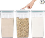 Pop Containers with Lids - Stackable Airtight Food Storage, Kitchen Pantry Storage Containers for Snacks Candy Salt Herbs Spices BPA-Free (3300ML*3)