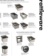 Rattleware Open Bottom Stainless Steel Knock Box Chute with Rubber Bar