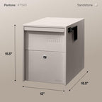 Adoorn Lockable Post Mount Mailboxes for Outside - Large Anti-Theft Locking Mailbox for Packages and Letters - Weatherproof Construction - Durable Steel - 15.5" H x 12" W x 18.5" D - Sandstone