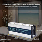 WZRELB 3500W Pure Sine Wave Inverter, Car Power Inverter 48V DC to 110V 120V AC Converter for RV, Truck, Solar, Outdoor with Dual AC Outlets, Hardwire Port, Surge 7000W, LED Display,Off-Grid
