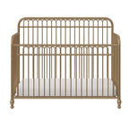 Little Seeds Ivy 3-in-1 Convertible Metal Crib, JMPA Certified, Gold