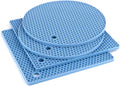 Joyhalo Trivets for Hot Dishes - Hot Pads for Kitchen, Silicone Pot Holders for Hot Pots and Pans, Silicone Mats for Kitchen Countertops, Table, Flexible Easy to Wash and Dry, Blue