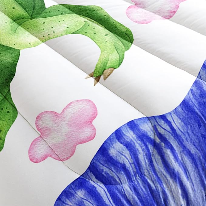 CVHOUSE Dinosaur Bedding Set,Dinosaur Comforter,Dinosaur Comforter Set Queen,Microfiber Quilt Set with 1 Comforter and 2 Pillow Cases- 3 Piece
