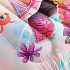 CVHOUSE Kawaii Sea Turtle Comforter Set Full Size,Ocean Theme Bedding Set for Girls Kids,Tie Die Turtle Quilt Set Ocean Turtle Duvet Set Ocean Decor 3 Pieces