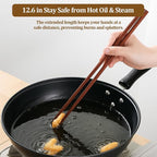 Cooking Chopsticks 3 Sizes Wooden Kitchen Cooking Chopsticks Tongs for Frying Mixing & Serving Ideal for Family, Restaurant & Gift (10 Pairs)