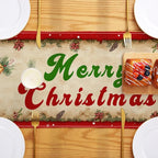 Vintage Christmas Table Runner Christmas Decorations - Red Vintage Style Santa Claus Girls Merry Christmas Winter Xmas Home Kitchen Dining Table Decor, Christmas Party Decorations 13 x 72 Inch