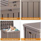 50 Gallon Outdoor Storage Box – Resin Deck Box with Lockable Lid, Waterproof Patio Furniture Storage for Tools, Garden & Yard Organization