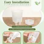 Self Watering Pots for Indoor Plants with Deep Reservoir and High Drainage Holes for Outdoor Plants and Flowers, Bare Root Planter(4.72'',Clear,9 Pcs)