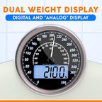 ZENO Hybrid 2-in-1 Analog & Digital Weighing Scale for Body Weight up to 400lbs - Thick Tempered Glass - Extra Large Display - Easy to Read Digital Bathroom Scale - New - Frost White