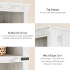 GAOMON 5 Tier Bookcase, Farmhouse Book Shelf with Storage, 67.4 Inch Tall Open Display Bookshelves, Wooden 5 Shelf Bookcase for Living Room, Bedroom-White