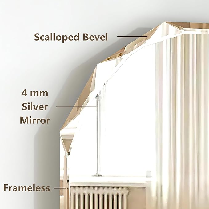 Bathroom Mirrors for Over Sink, Round Frameless Mirrors for Wall, 30x36 Inch Beveled Bathroom Mirror, Bathroom Vanity Circle Mirror for Bedroom Living Room Entryway Home Decor