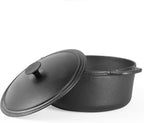 Commercial Chef 6.6-Qt. Dutch Oven, Pre-Seasoned Cast Iron, CHCI660 | Integrated Handles, Works on All Cooktops Including Induction, Outdoor Cookware for Campfires or Grills