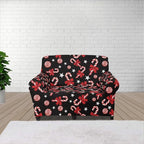 FKELYI Christmas Easy Going Stretch Sofa Slipcover Candy Cane Sofa Couch Cover Non-Slip Sofa Slipcovers Washable Furniture Protector S
