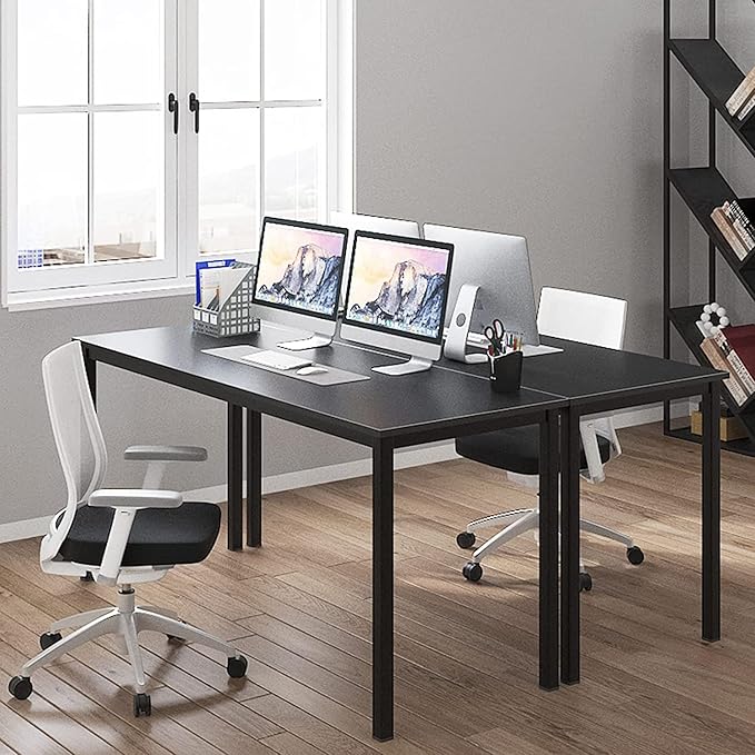 sogesfurniture 47.2 inches Office Desk Computer Desk Gaming Desk Computer Table Sturdy Writing Workstation for Home Office, Black