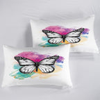 CVHOUSE Butterfly Bedding Set,Butterfly Comforter Twin,Butterfly Comforter Set for Girls Kids Teens,Butterflies Quilt Set with 1 Comforter and 2 Pillow Cases- 3 Piece